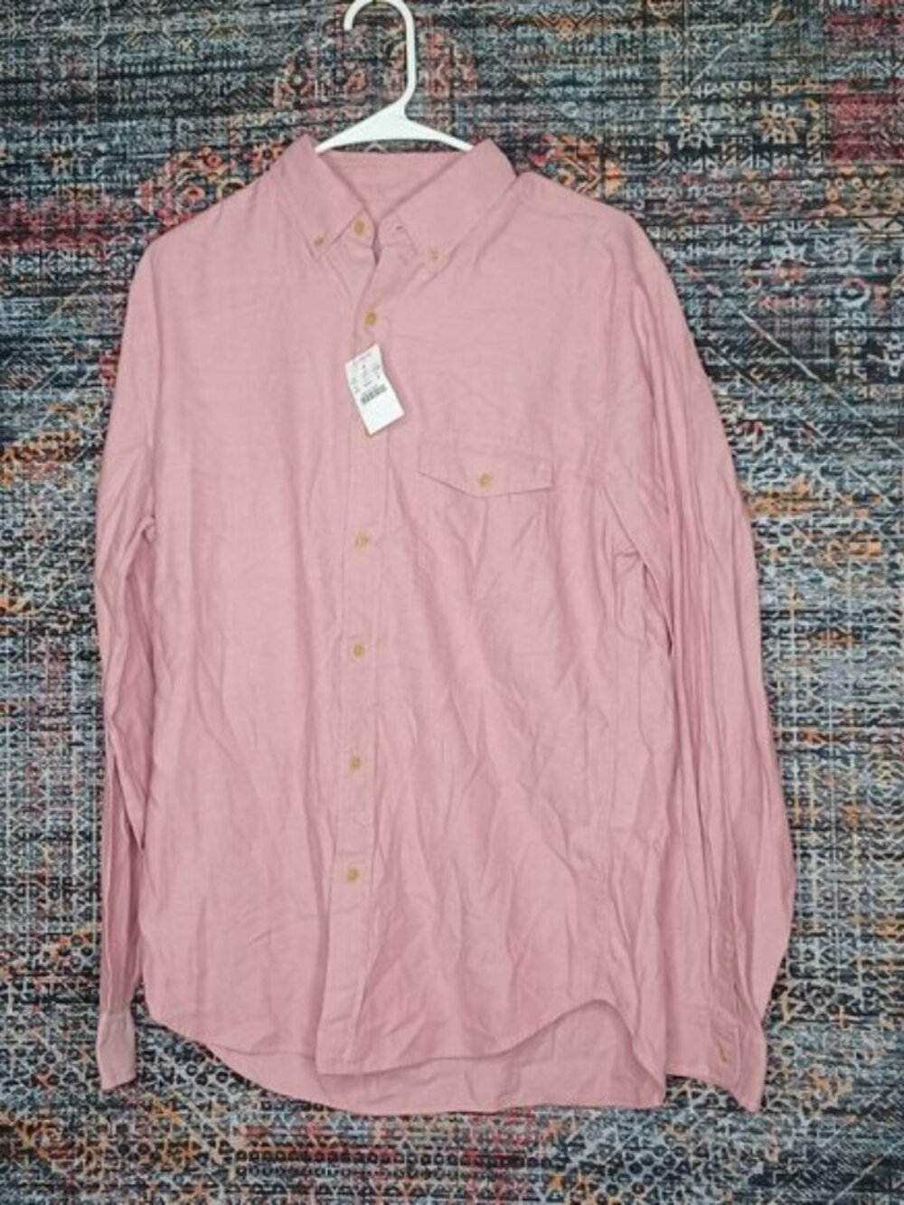 JCREW mens red an white woven button down shirt M 32888 NWT
